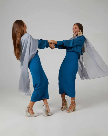Panacea larga plata - capa para invitadas de boda - ropa