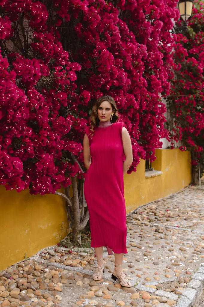 Vestido delphos magenta - ropa y accesorios