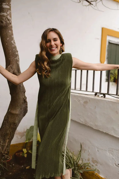 Vestido delphos verde - ropa y accesorios