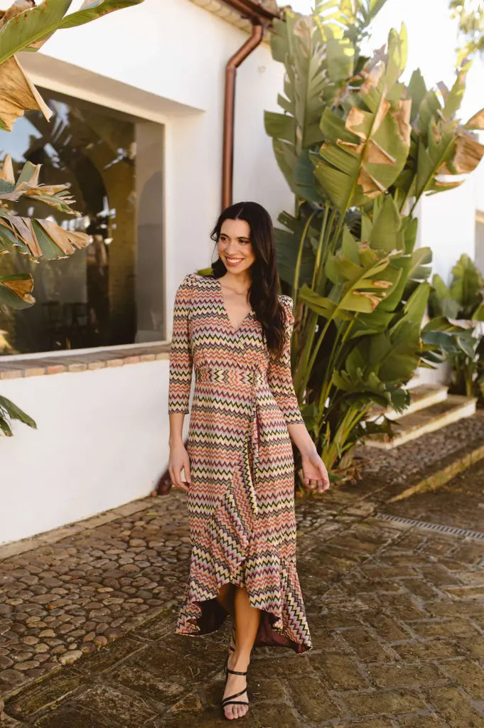 Vestido estampado olas - invitada perfecta - ropa
