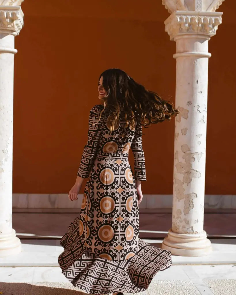 Vestido estampado soles - invitada perfecta - ropa