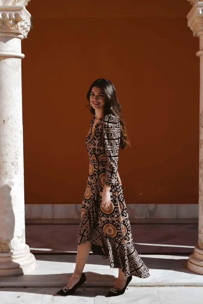 Vestido estampado soles - invitada perfecta - ropa