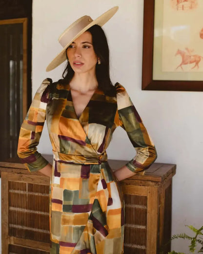 Vestido estampado tierra - invitada perfecta - ropa