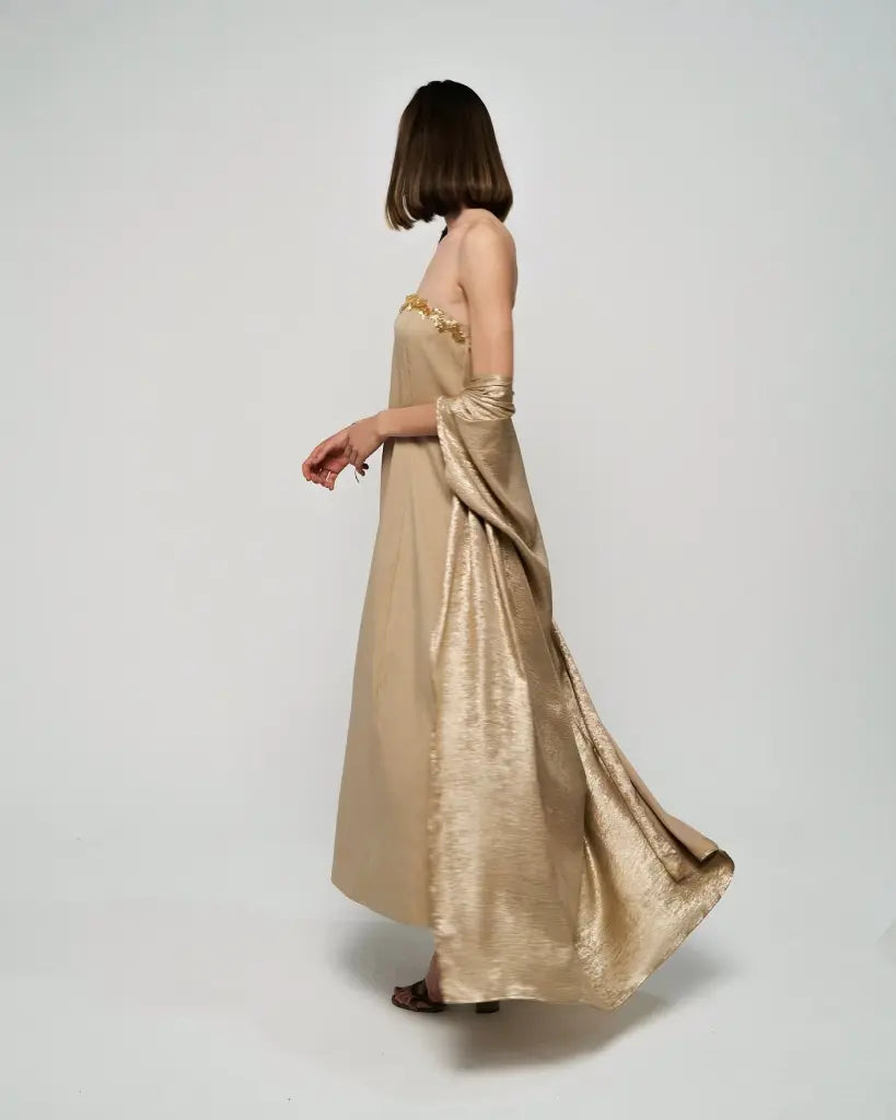 Vestido mocha almond - colección mousse - de invitada