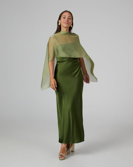PANACEA corta verde pistacho - Capa para invitadas de boda capas_capicua
